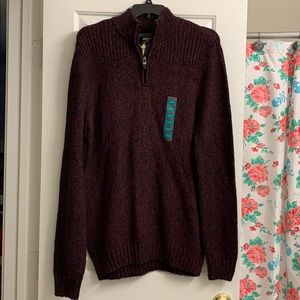 Knit Maroon and Black Sweater